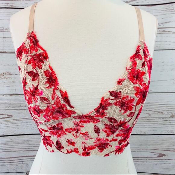 Express bralette coral pink floral lace - Picture 1 of 13